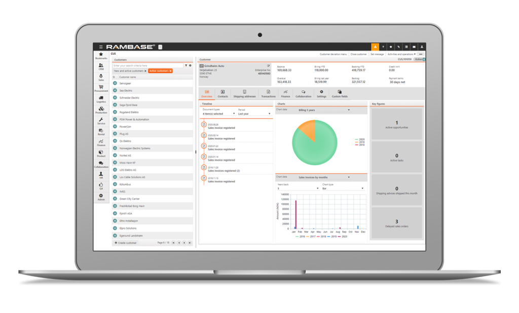 The Sales Module in RamBase Cloud ERP is a all-in-one solution for your entire sales pipeline from lead generation to delivery and customer retention. Designed to give you more control and visibility so you can make more revenue and deliver the best customer experiences.