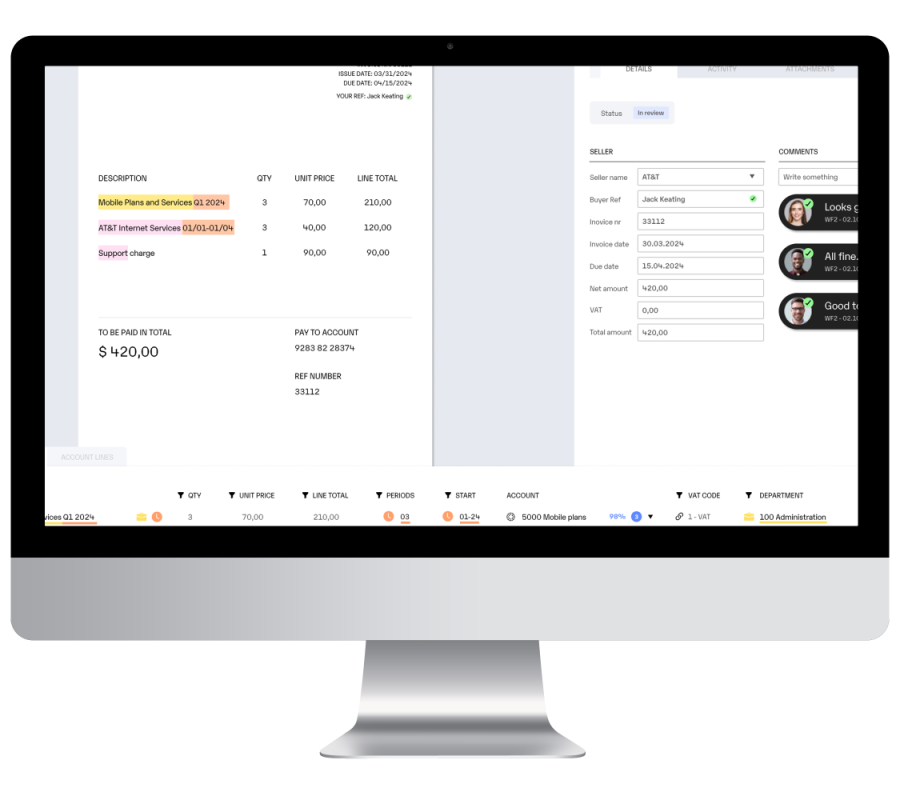 SEMINE is an AI-driven solution that automates and streamlines financial processes. With its cutting-edge artificial intelligence, SEMINE helps businesses reduce manual workloads, increase accuracy, and optimise financial operations.